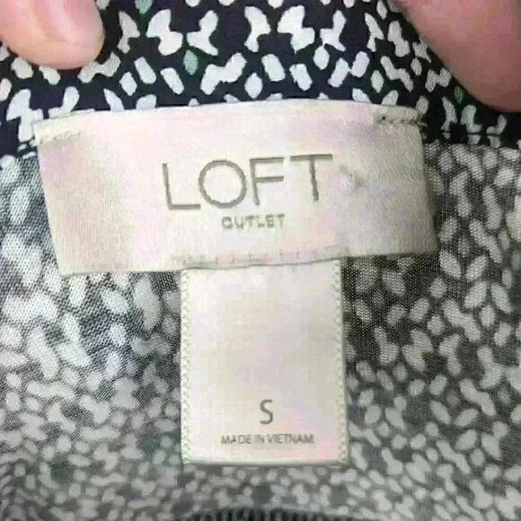 Loft Small Sleeveless Double Breast Pocket Lightweight Summer Jacquard V Neck - Picture 7 of 8